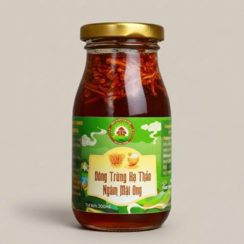 Nấm Đông Trùng Hạ Thảo Ngâm Mật Ong 200ml Hiền Nương Farm - Đặc Sản Bảy Núi An Giang
